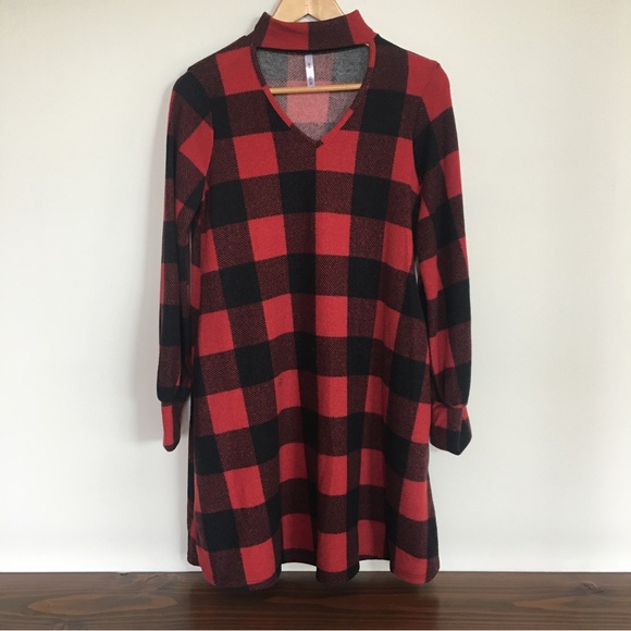 Watermelon Other - NWOT Long Sleeve Fleece Buffalo Plaid Christmas Pajama Sleep Dress Night Shirt